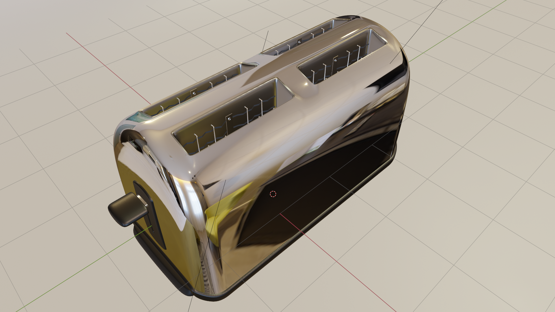 Chrome and Black 4 Slice Toaster