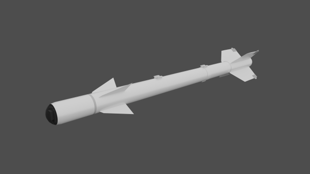 Aim-9B Sidewinder missile Low-Poly 3D Model