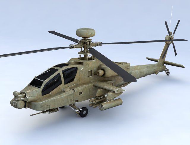 Boeing ah 64 apache military combat helicopter 3D Model