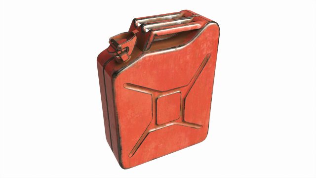 Classic metal jerrycan 01 Red Dirty 3D Model