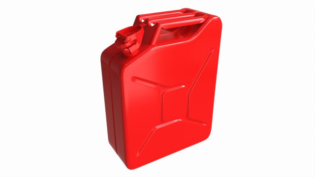 Classic metal jerrycan 03 Red 3D Model