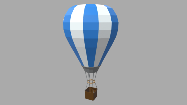 Low Poly Hot Air Balloon 3D Model