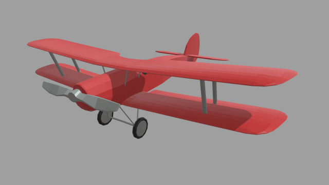 Low Poly Plane 02 3D Model