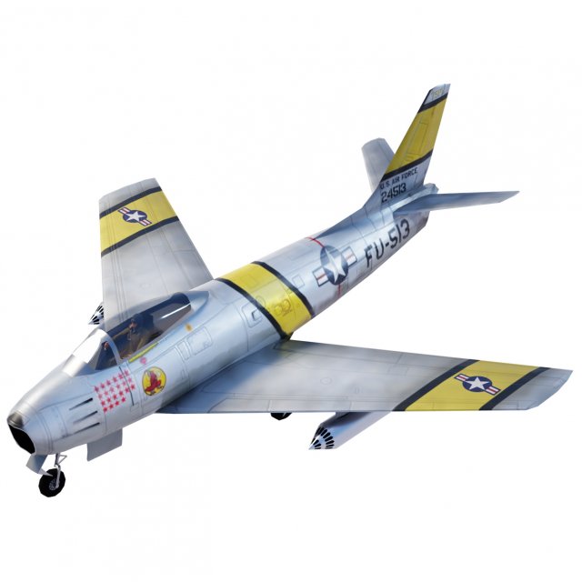 North American F-86 Sabre 3D Model