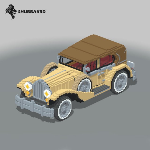 Voxel Classic Car 3D Model