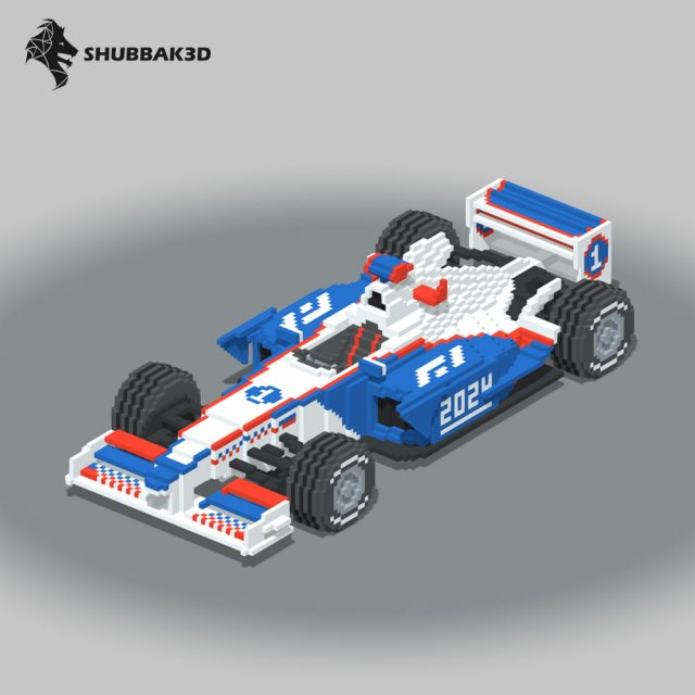 Voxel F1 Car 3D Model