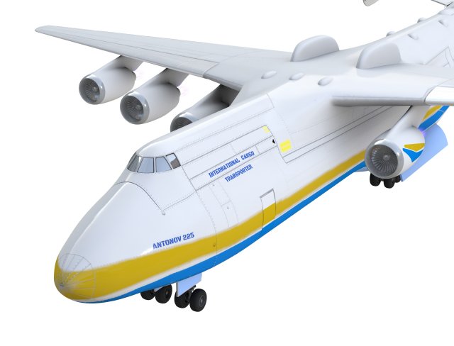 antonov an225 mriya commercial airplane 3D Model