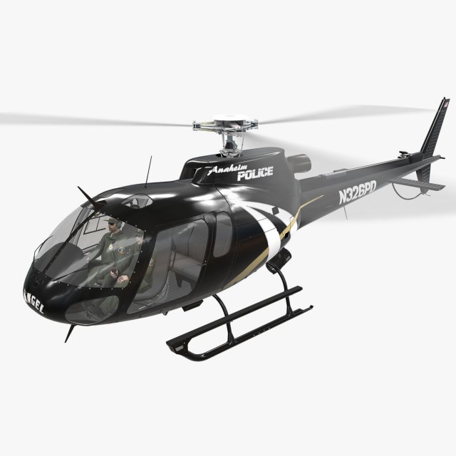 as-350 anaheim police animated 3D Model