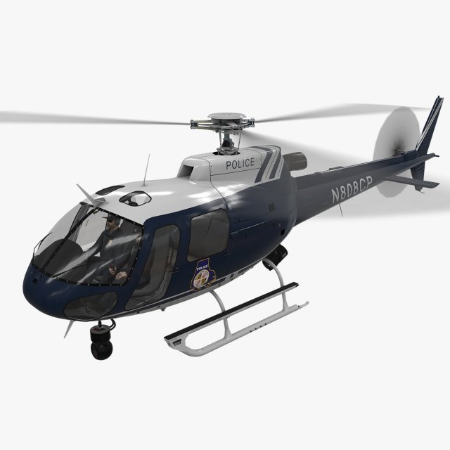 as-350 baltimore county police animated 3D Model