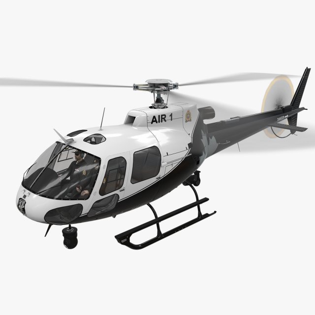 as-350 edmonton police service animated 3D Model