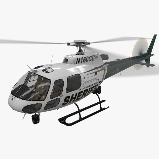 as-350 hillsborough county sheriff animated 3D Model