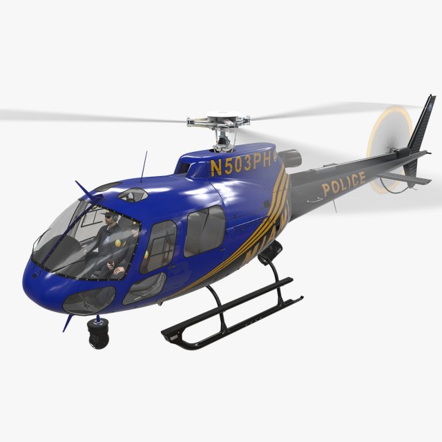 as-350 miami city police animated 3D Model