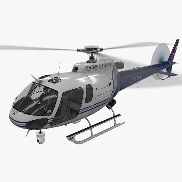 as-350 ontario police animated 3D Model