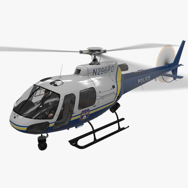 as-350 philadelphia police animated 3D Model