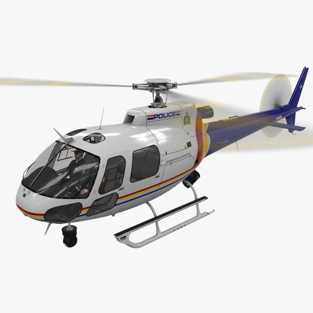 as-350 royal canadian mounted police animated 3D Model