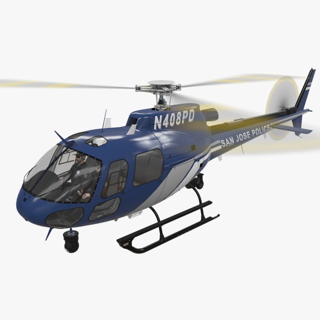 as-350 san jose police animated 3D Model