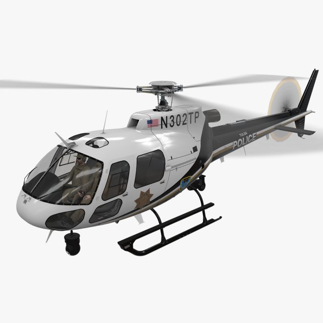 as-350 tulsa police animated 3D Model