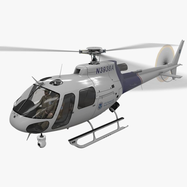 as-350 us customs and border protection animated 3D Model