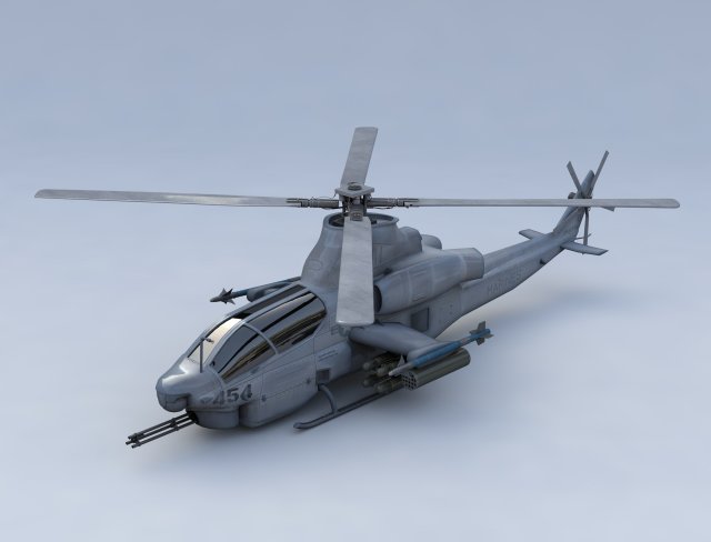 bell ah 1z viper fighter helicopter 3D Model