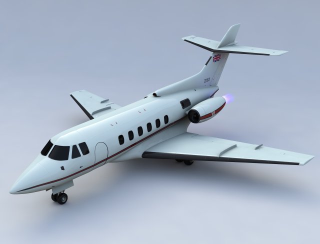 british aerospace 125 private jet 3D Model