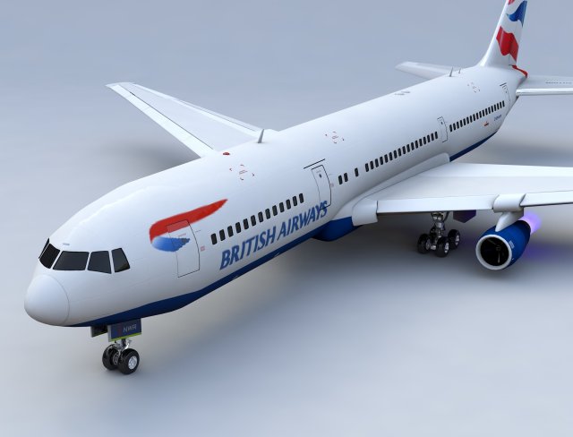 british airways 767 commercial airplane 3D Model