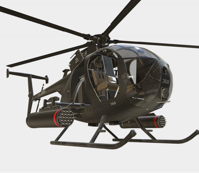 little bird mh-6 helicopter 3D Model