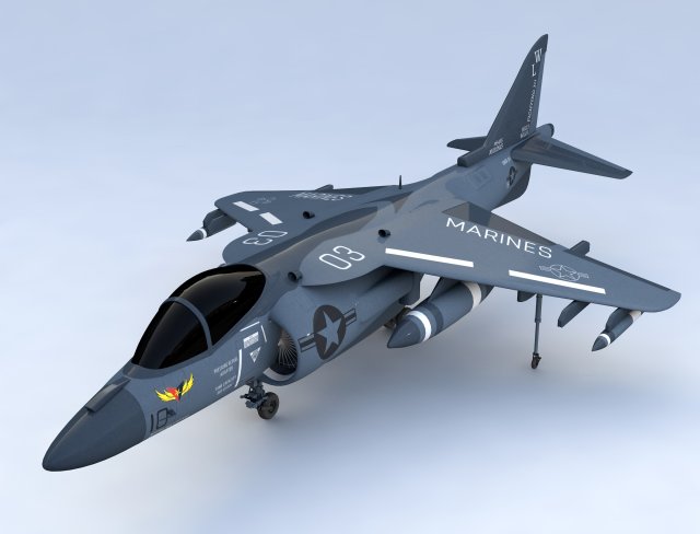 mcdonnell douglas av 8b harrier ii fighter jet 3D Model