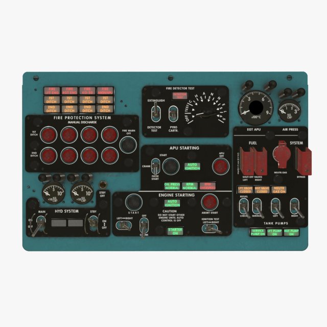 mi-8mt mi-17mt central overhead board english 3D Model