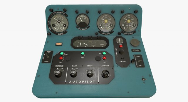 mi-8mt mi-17mt central panels board english 3D Model