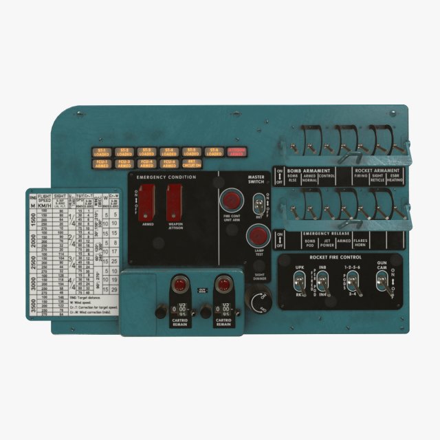 mi-8mt mi-17mt left circuit console english 3D Model