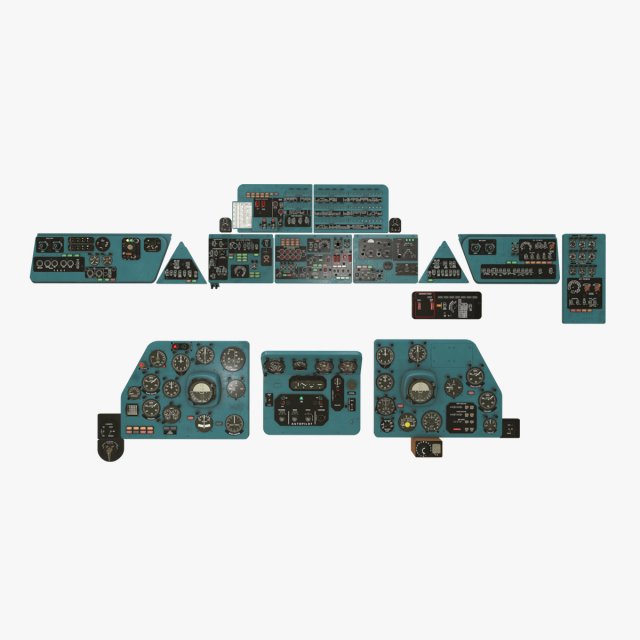 mi-8mt mi-17mt panel boards english 3D Model