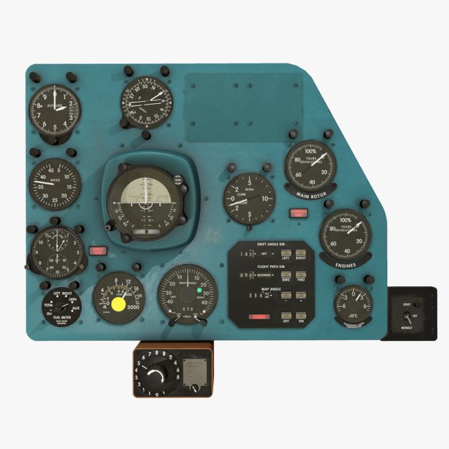 mi-8mt mi-17mt right panels board english 3D Model