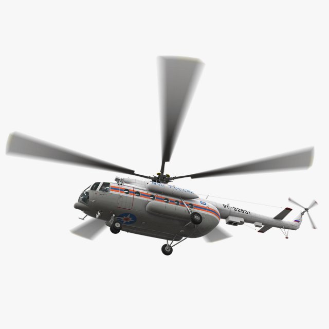 mi-8mtv russian emercom animated 3D Model