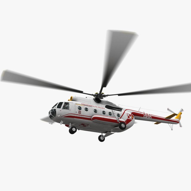 mi-8t poland air force animated 3D Model