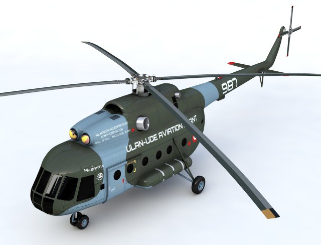 mil mi 8 helicopter 3D Model