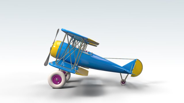 toon biplane 3D Model