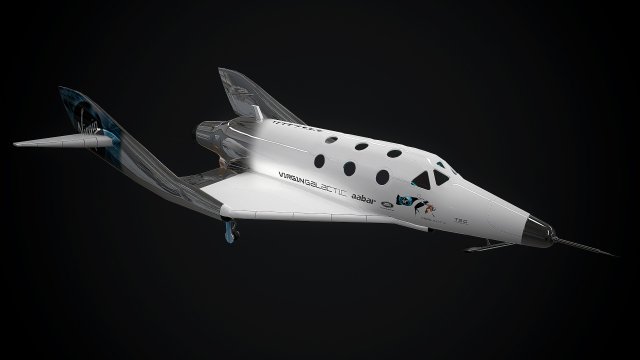 virgin galactic spaceship low-poly  3D Model